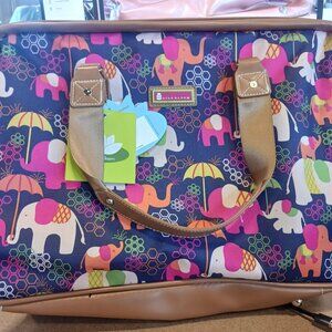 Lily Bloom Luggage Suitcase Duffel Carry-On Bag 17-3/4'' Elephant Rain